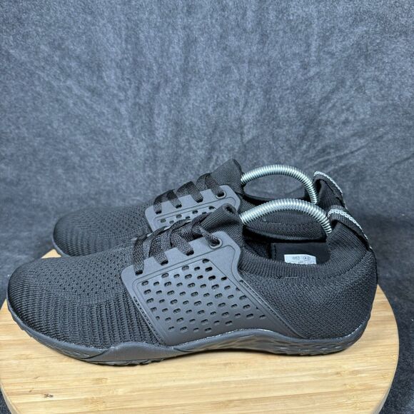 Whitin‎ Mens W63 Walking Shoes Lace Up Minimalist Barefoot Black Knit 42 EU 9 US - Picture 3 of 8
